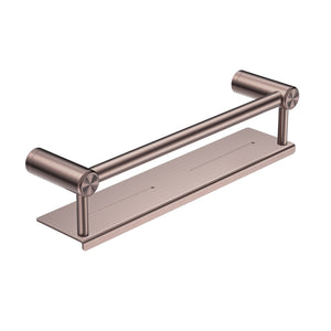 NERO MECCA CARE GRAB RAIL WITH SHELF BRUSHED BRONZE (AVAILABLE IN 300MM AND 450MM)