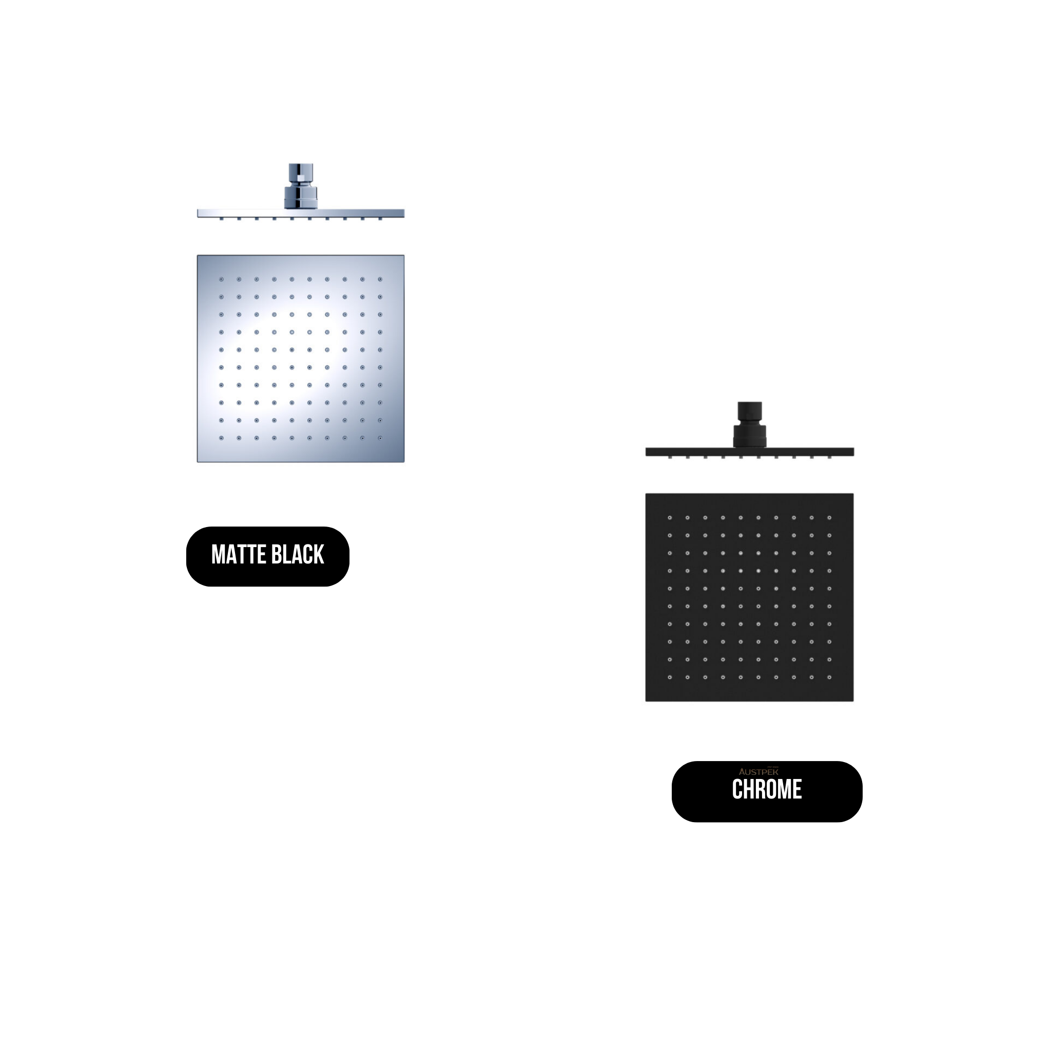 NERO SQUARE SHOWER HEAD 200MM MATTE BLACK