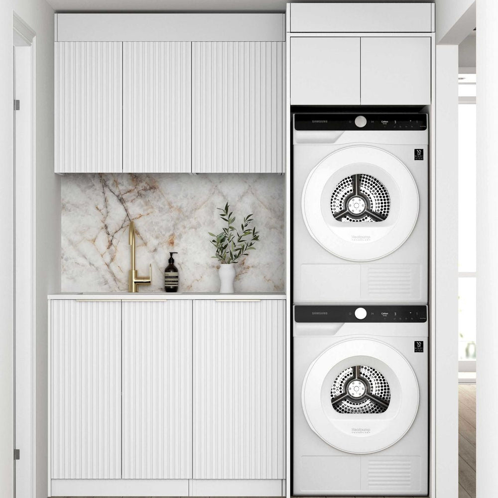 OTTI NOOSA MATTE WHITE FLUTED 415MM WALL LAUNDRY CABINET