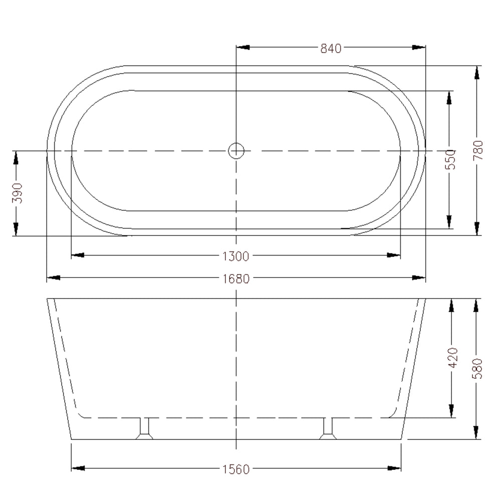 INFINITY ORIAN FREESTANDING BATHTUB GLOSS WHITE (AVAILABLE IN 1200MM, 1500MM AND 1700MM)
