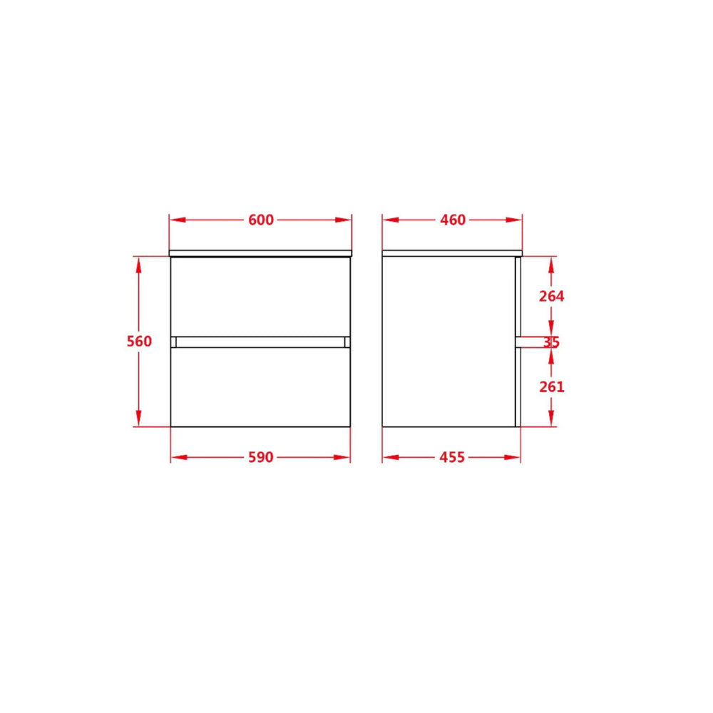 POSEIDON STELLA 600MM WALL HUNG VANITY