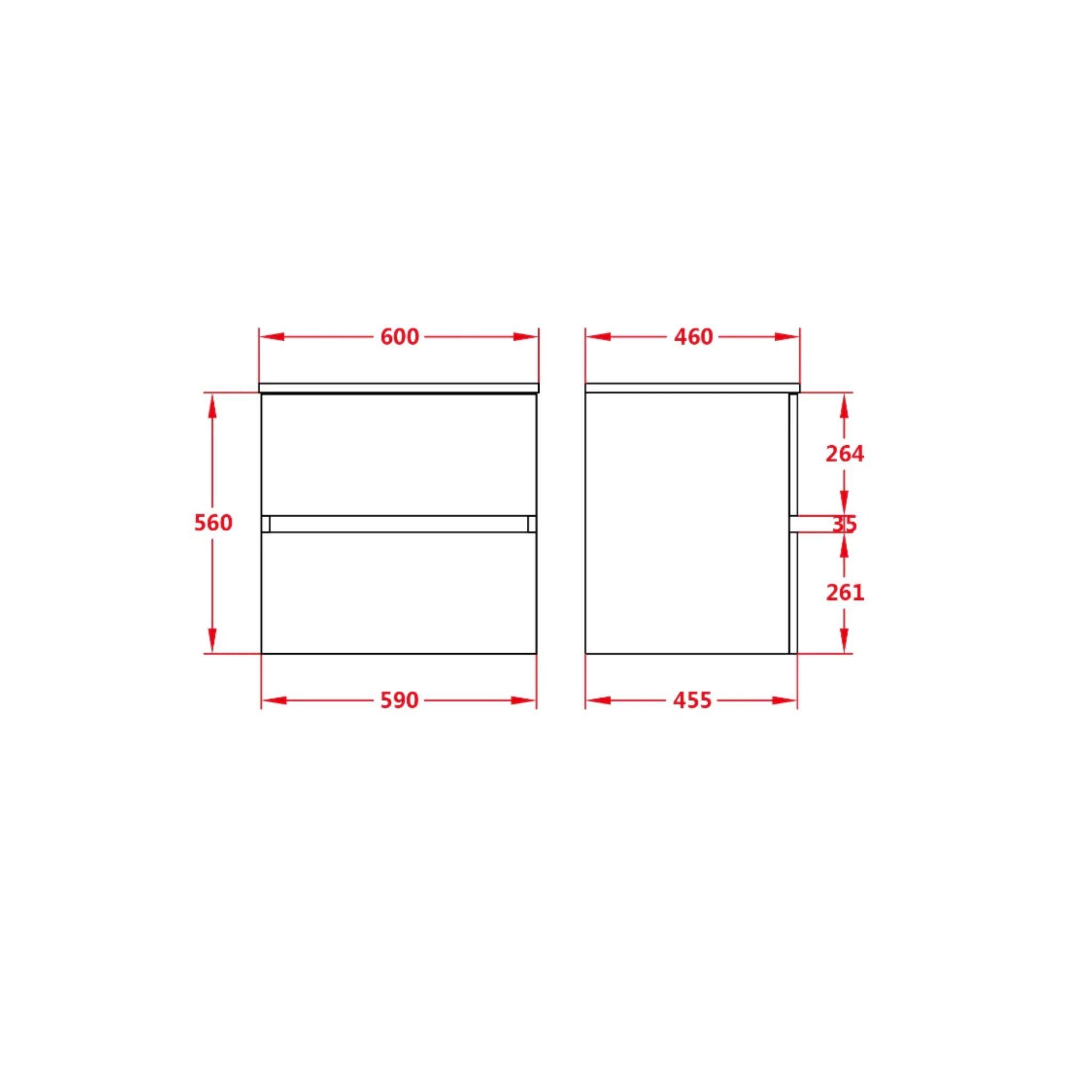 POSEIDON STELLA 600MM WALL HUNG VANITY
