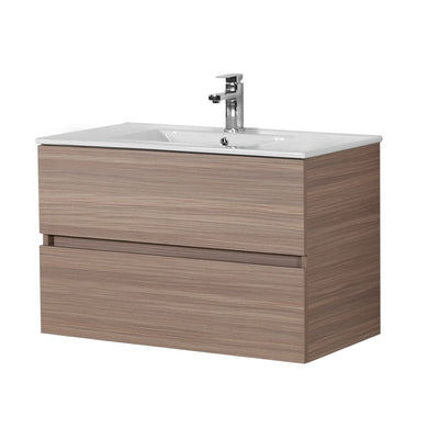 POSEIDON STELLA OAK 900MM SINGLE BOWL WALL HUNG VANITY