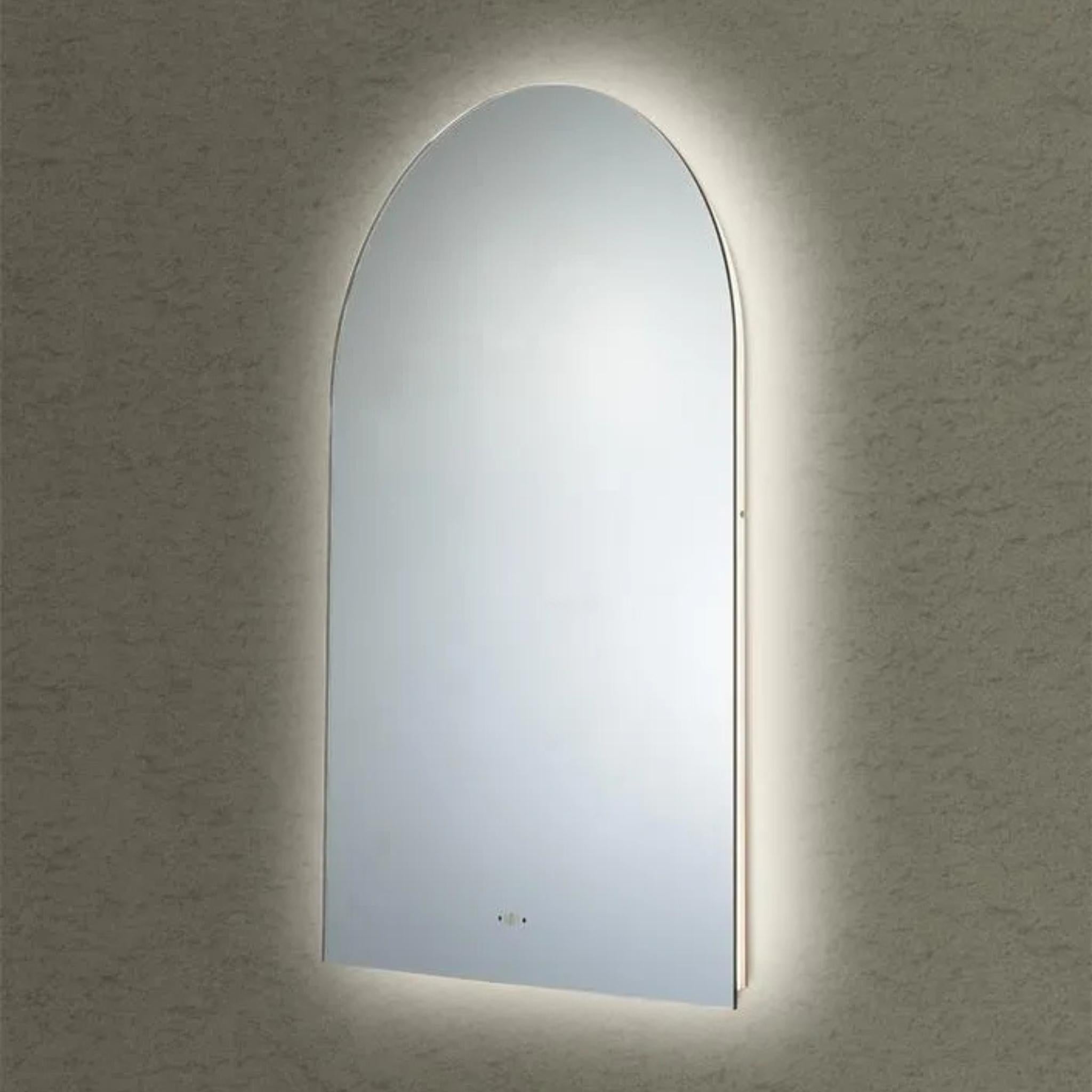 POSEIDON AURA ARCH BACKLIT LED MIRROR 3 COLOUR LIGHTS 600X900MM