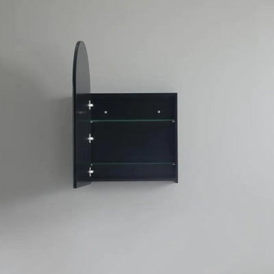 CETO OLIVIA MATTE BLACK ARCH MIRROR SHAVING CABINET 600X900MM