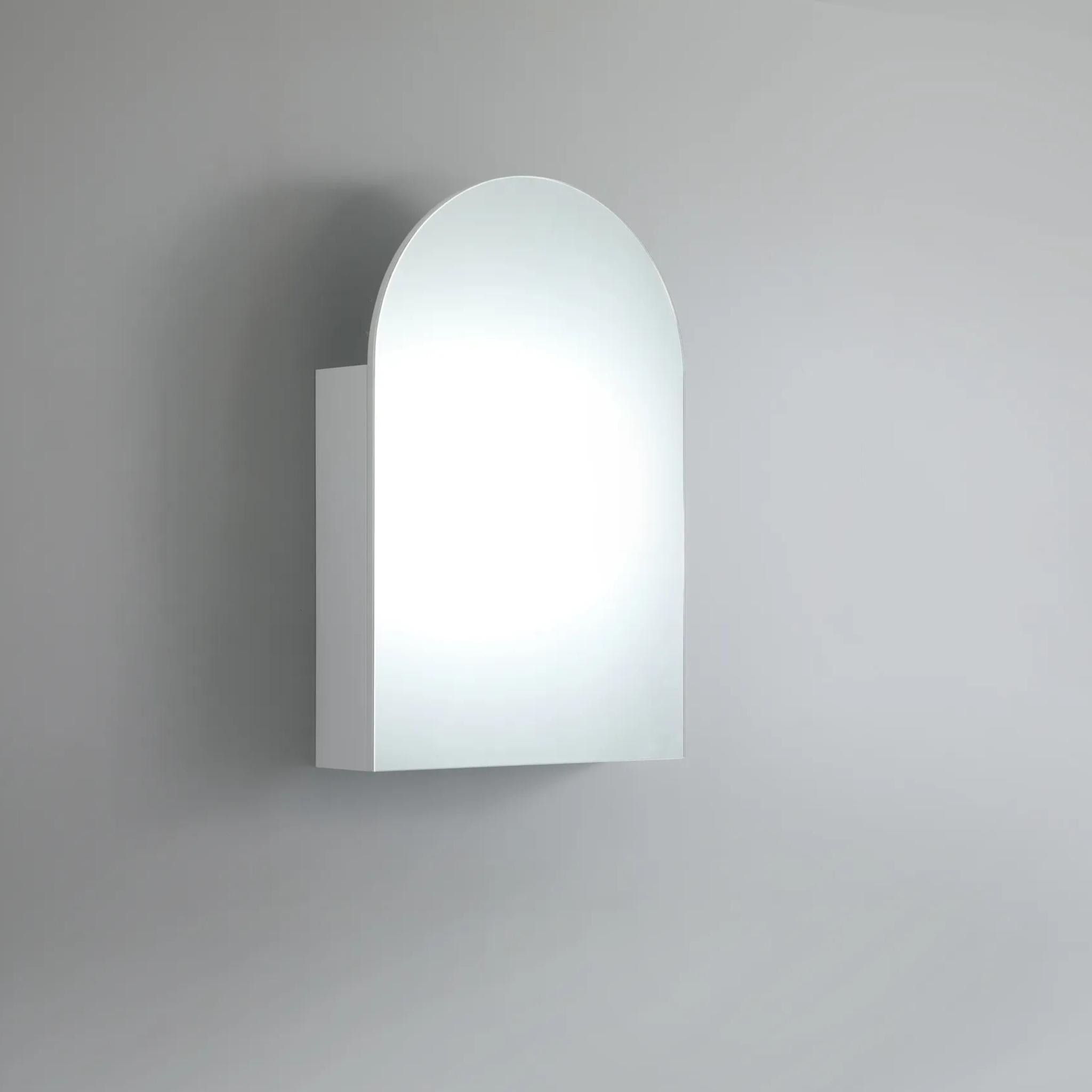 CETO OLIVIA MATTE WHITE ARCH MIRROR SHAVING CABINET 600X900MM