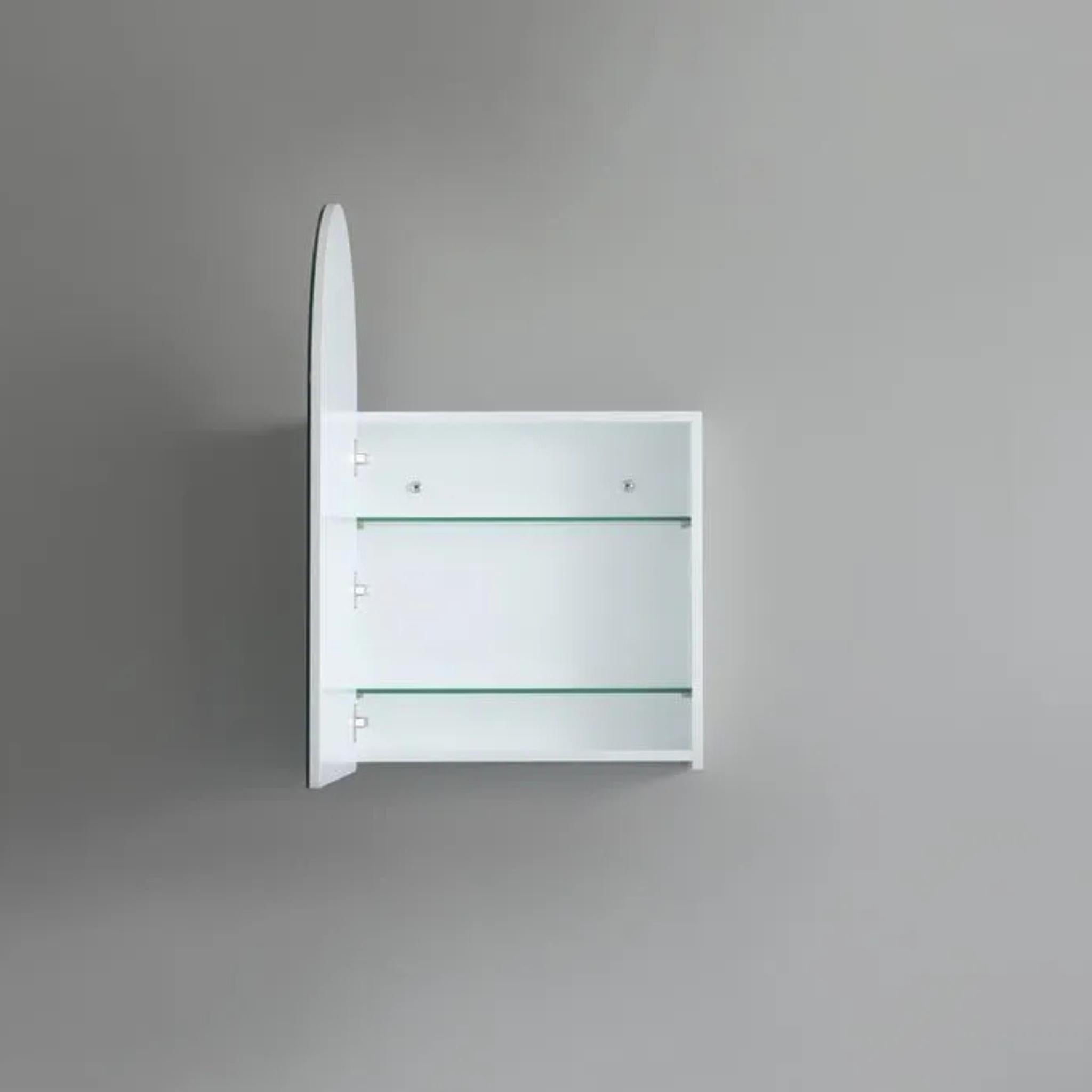 CETO OLIVIA MATTE WHITE ARCH MIRROR SHAVING CABINET 600X900MM