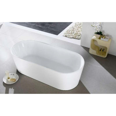 POSEIDON OVIA FREE STANDING BATH GLOSS WHITE (AVAILABLE IN 1200MM, 1300MM, 1400MM, 1500MM AND 1700MM)