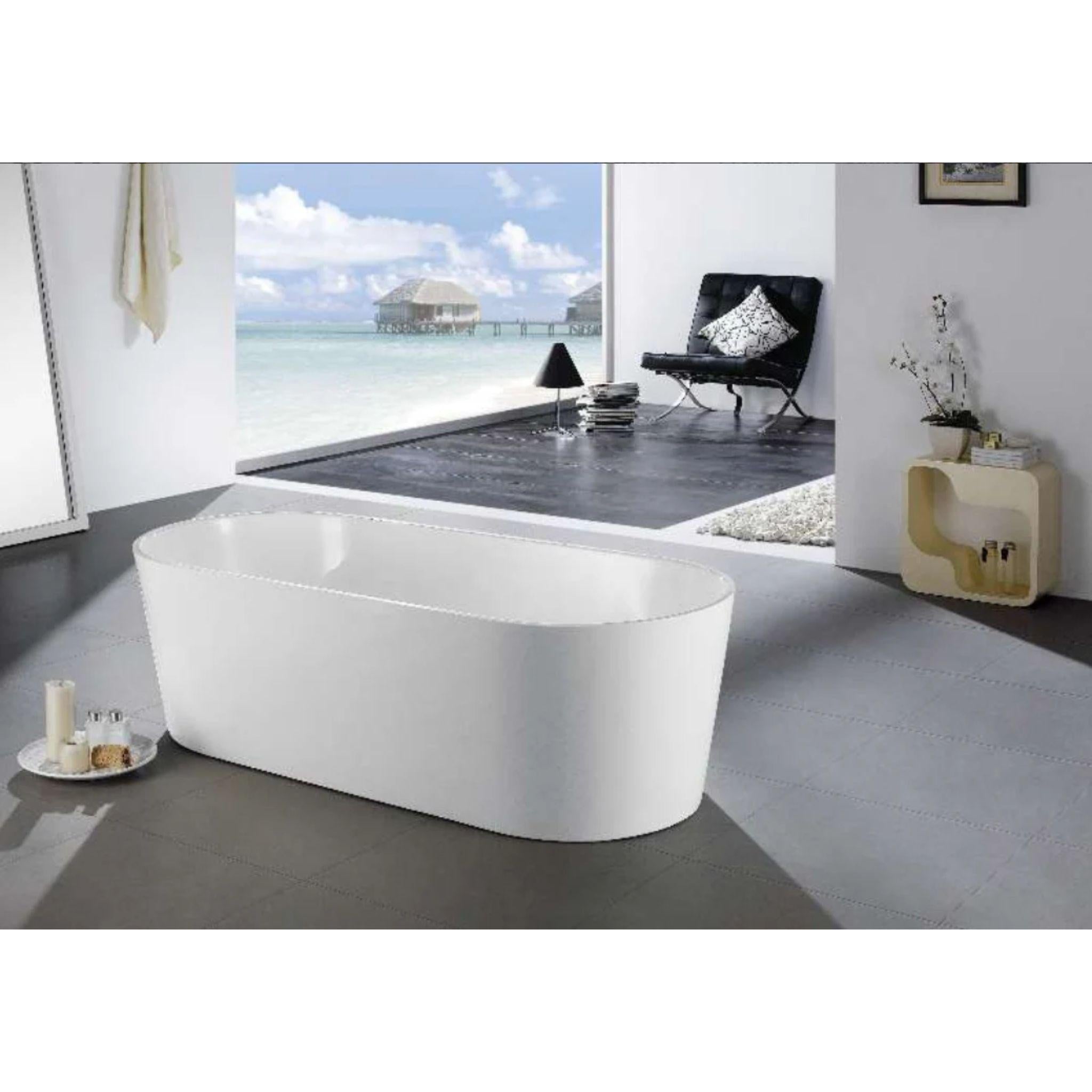 POSEIDON OVIA FREE STANDING BATH GLOSS WHITE (AVAILABLE IN 1200MM, 1300MM, 1400MM, 1500MM AND 1700MM)