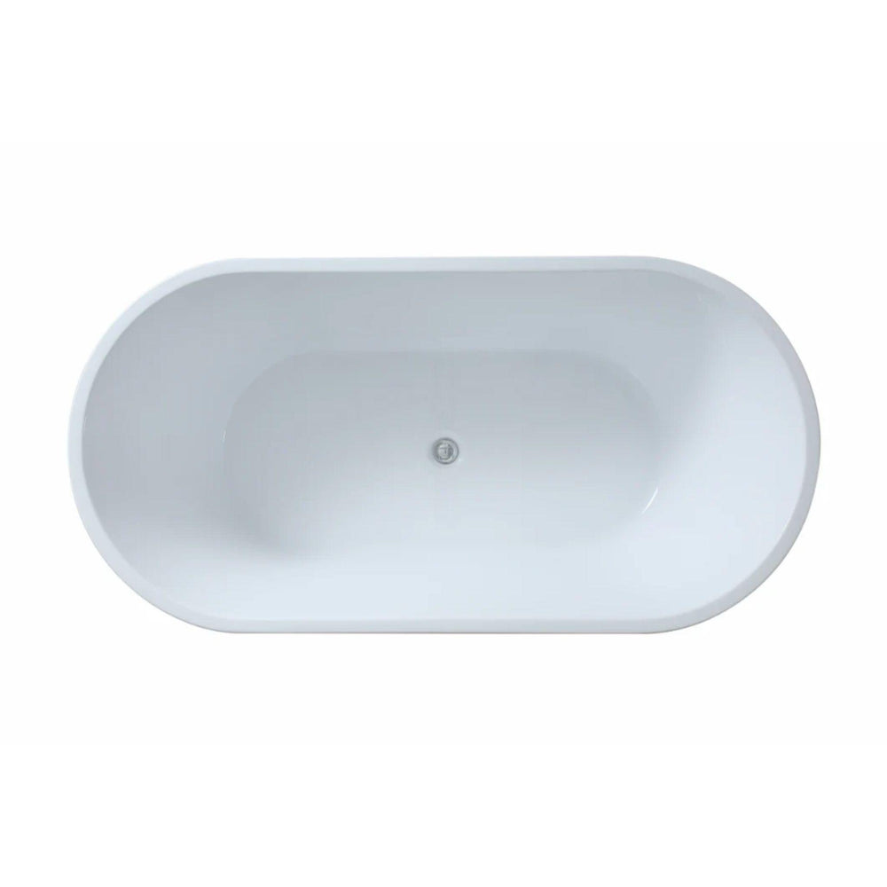 POSEIDON OVIA FREESTANDING BATHTUB GLOSS BLACK AND WHITE (AVAILABLE IN 1500MM AND 1700MM)