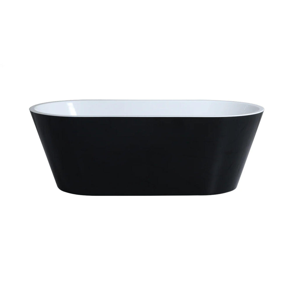 POSEIDON OVIA FREESTANDING BATHTUB GLOSS BLACK AND WHITE (AVAILABLE IN 1500MM AND 1700MM)