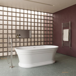 ATTICA HAMPTON FREESTANDING BATHTUB WITH OVERFLOW GLOSS WHITE 1500MM
