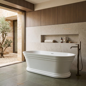ATTICA HAMPTON FREESTANDING BATHTUB WITH OVERFLOW GLOSS WHITE 1700MM
