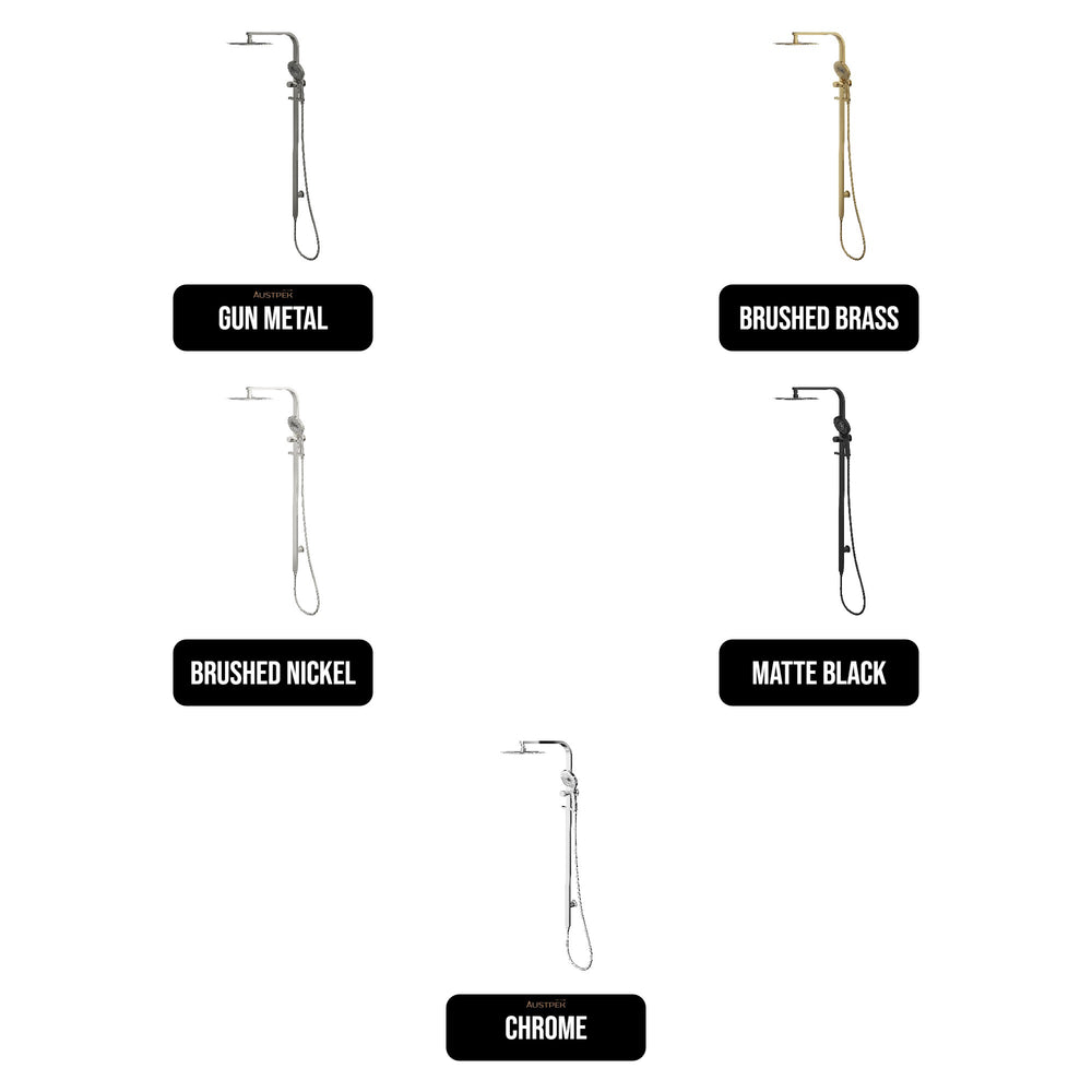 LINSOL OCEANJET TWIN SHOWER WITH LONG RAIL 1271MM BRUSHED BRASS