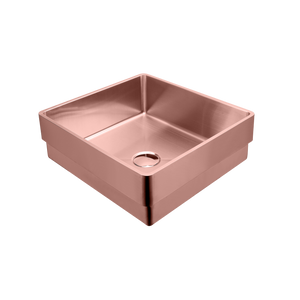 OLIVERI MILAN RECTANGULAR STAINLESS STEEL INSET BASIN COPPER 400MM