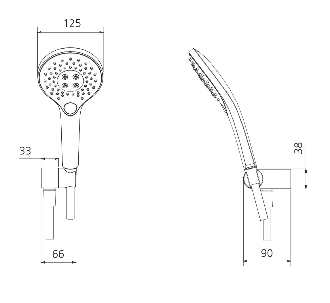 OLIVERI ROME HAND SHOWER WITH BRACKET CHROME