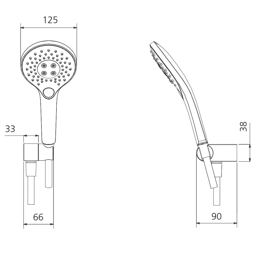 OLIVERI ROME HAND SHOWER WITH BRACKET MATTE BLACK