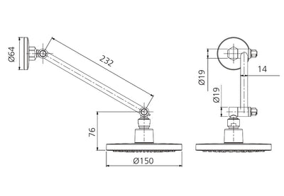 OLIVERI ROME HIGH RISE SHOWER GUN METAL