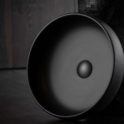 OLIVERI TERZOFOCO CURVED COUNTER TOP BASIN  MATTE BLACK 400MM