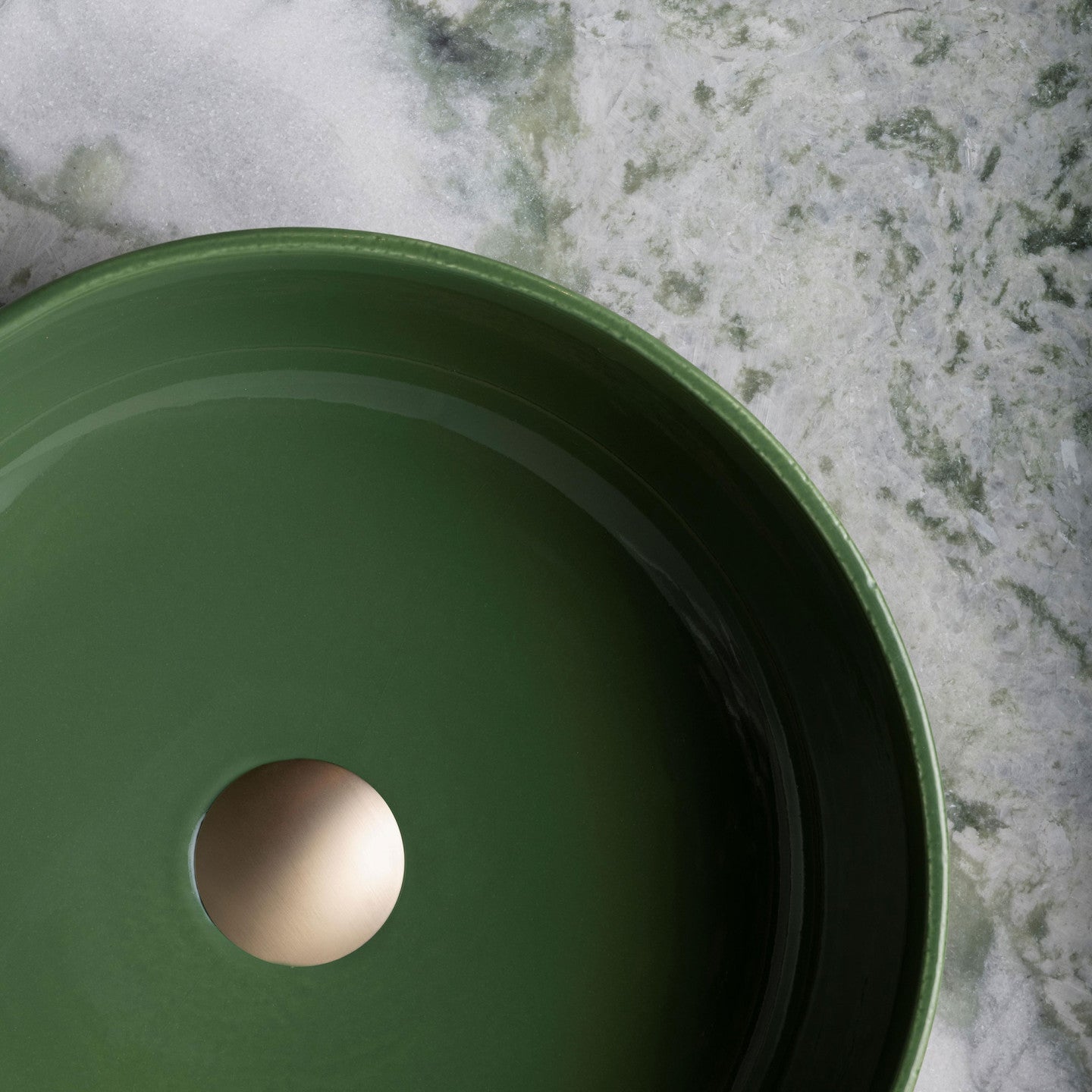 OLIVERI TERZOFOCO CURVED COUNTER TOP BASIN  NATURAL EARTH AND SAGE GREEN 400MM