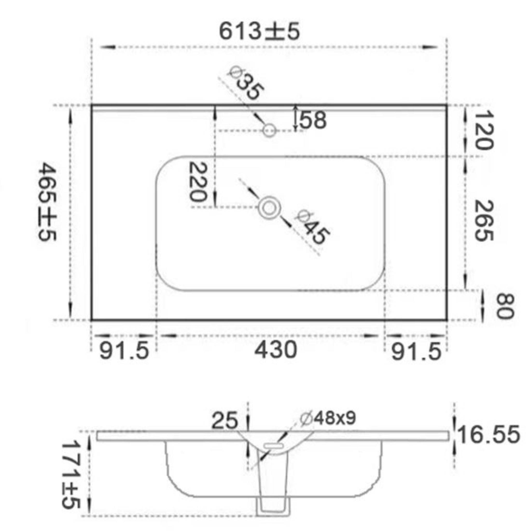 POSEDION OLIVIA MATTE BLACK SINGLE BOWL CERAMIC VANITY TOP (AVAILABLE IN 613MM, 760MM, 913MM AND 1213MM)