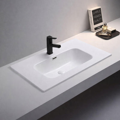 POSEDION OLIVIA MATTE WHITE SINGLE BOWL CERAMIC VANITY TOP (AVAILABLE IN 613MM, 760MM, 913MM AND 1213MM)