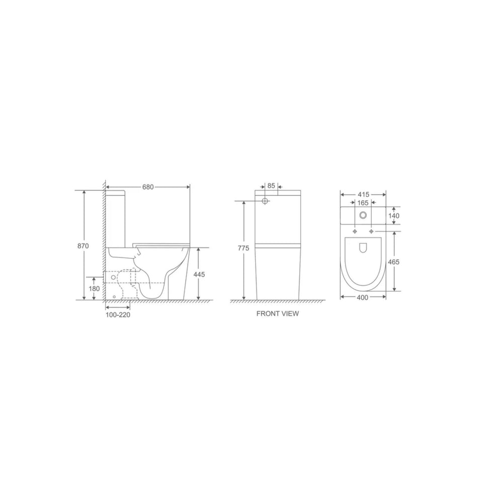 MERCIO OXFORD QUIET RIMLESS AND TORNADO FLUSH BACK TO WALL TOILET SUITE GLOSS WHITE