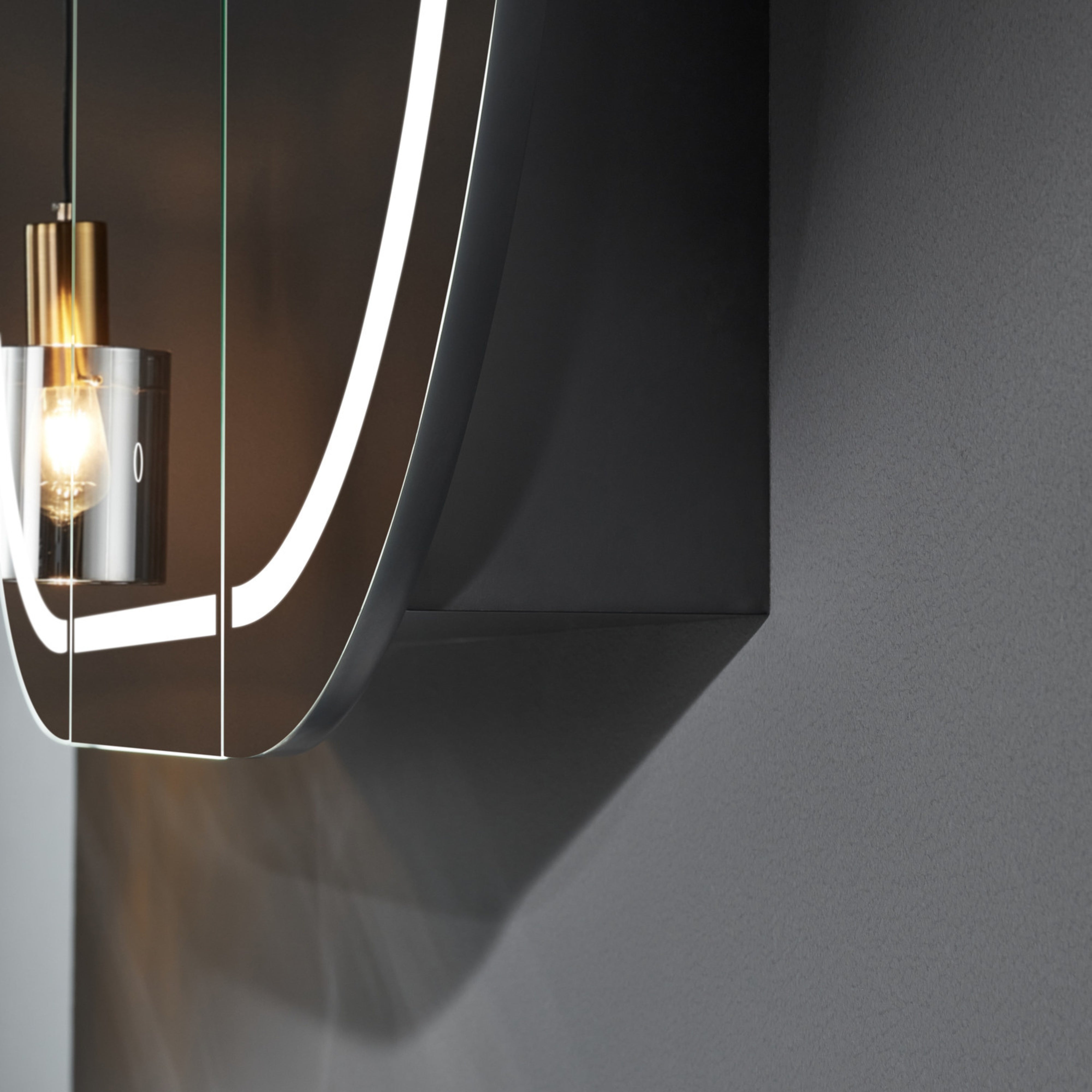 CETO OLIVIA MATTE BLACK LED MIRROR SHAVING CABINET 1200X750MM