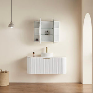 CETO OLIVIA MATTE WHITE MIRROR SHAVING CABINET 1200X750MM