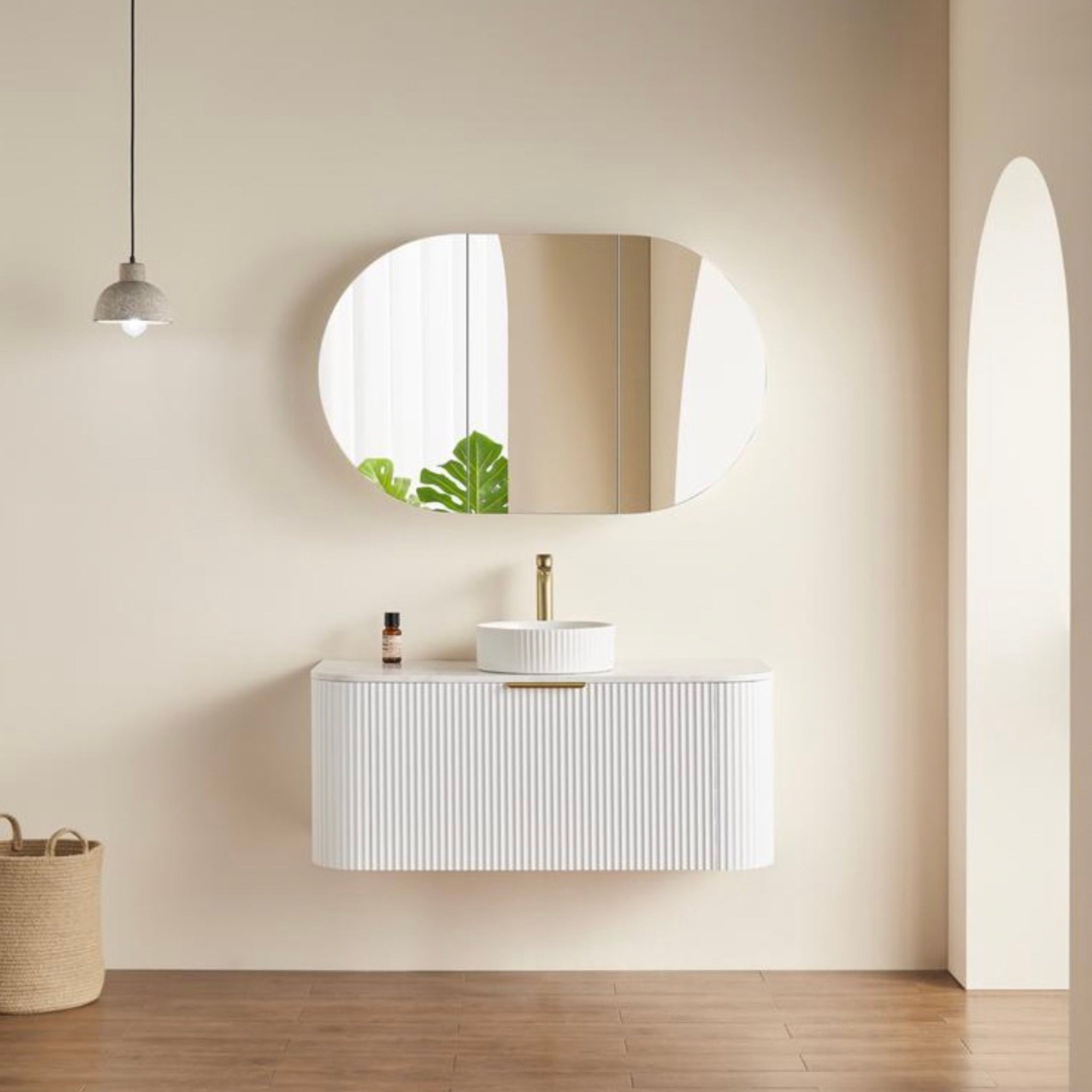 CETO OLIVIA MATTE WHITE MIRROR SHAVING CABINET 1200X750MM