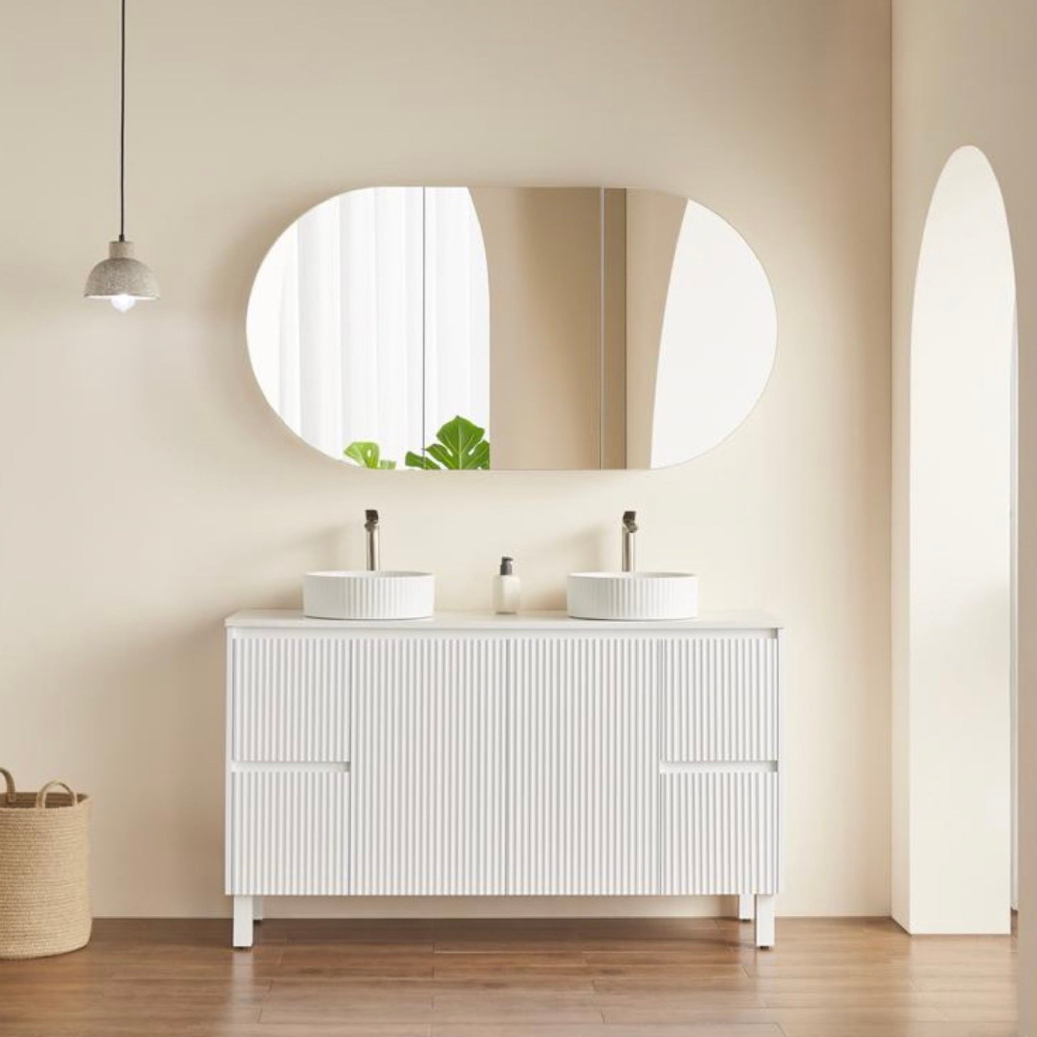 CETO OLIVIA MATTE WHITE MIRROR SHAVING CABINET 1500X800MM