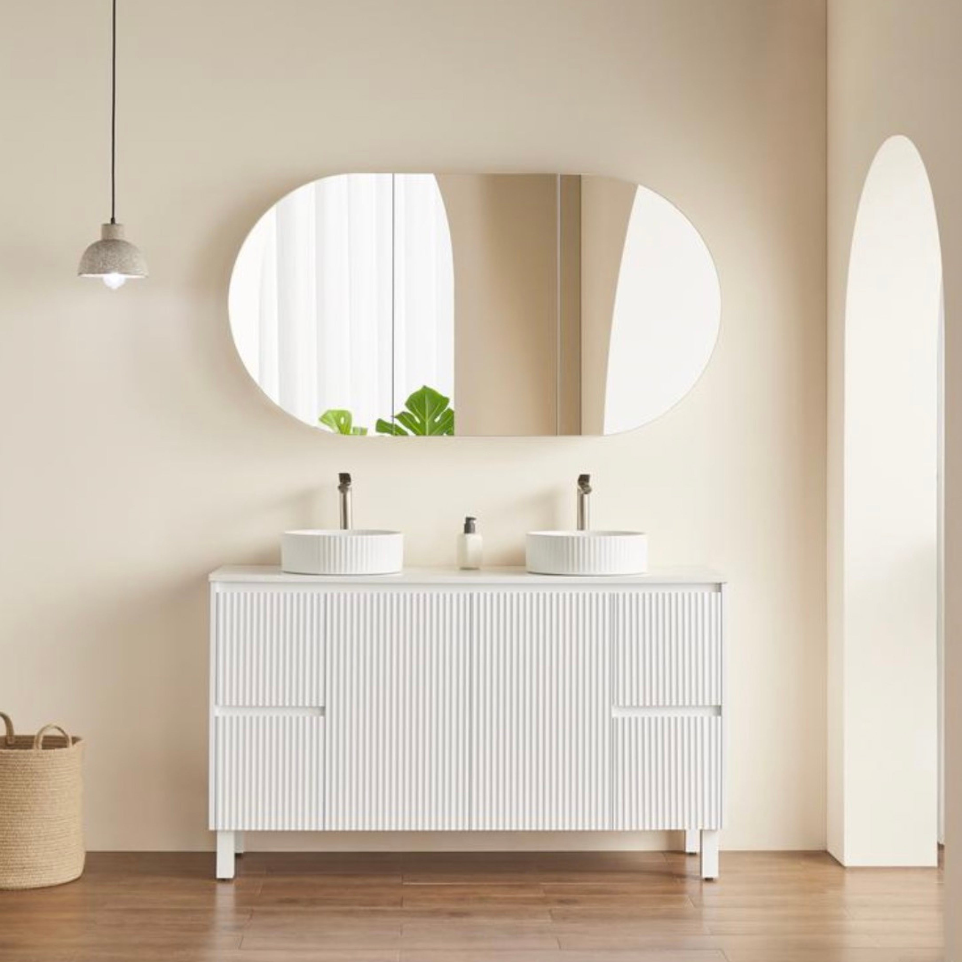 CETO OLIVIA MATTE WHITE MIRROR SHAVING CABINET 1500X800MM
