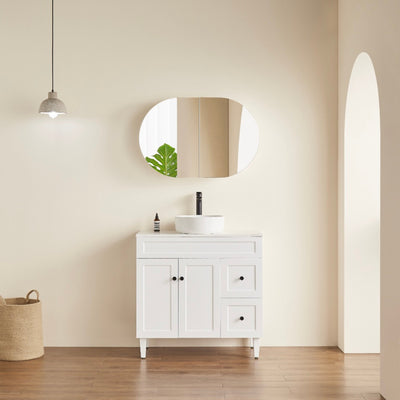 CETO OLIVIA MATTE WHITE MIRROR SHAVING CABINET 900X600MM