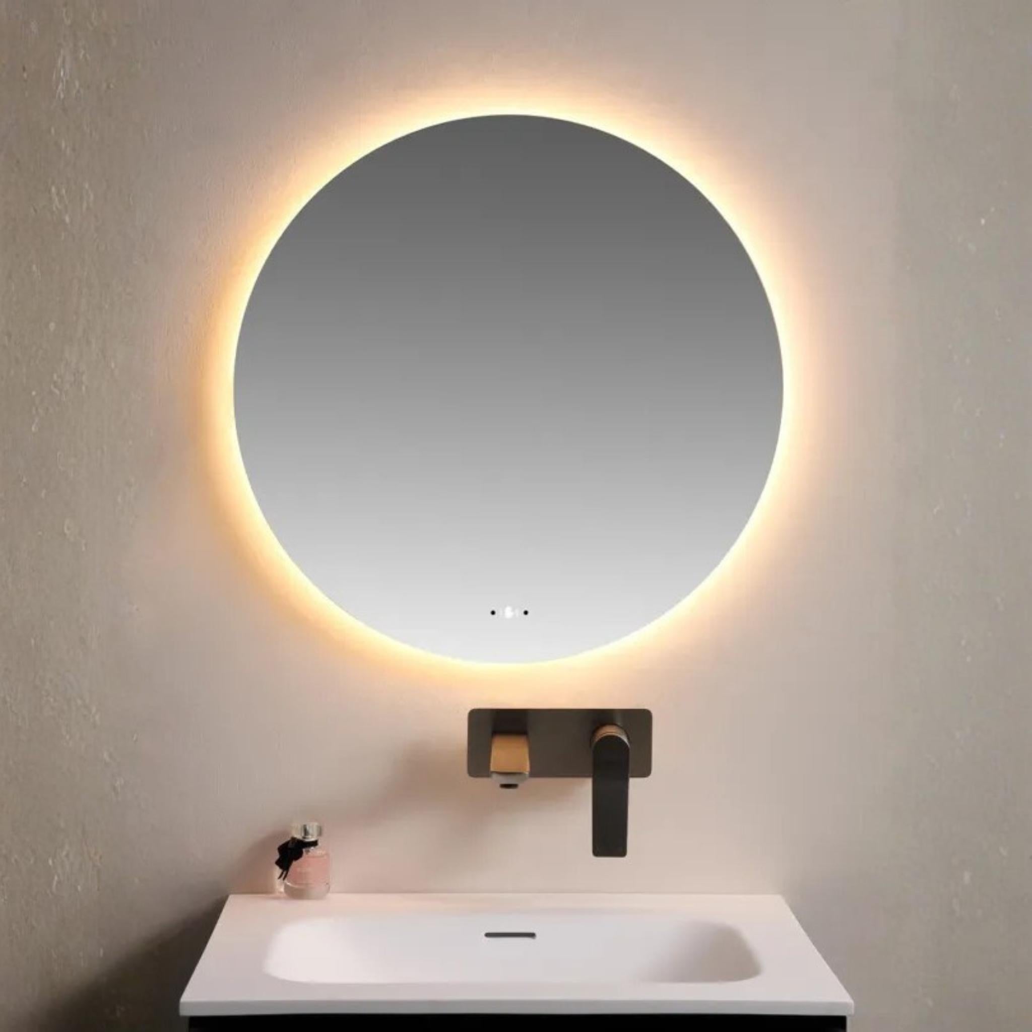 POSEIDON LUNA ROUND BACKLIT LED MIRROR 3 COLOUR LIGHTS 600X600MM