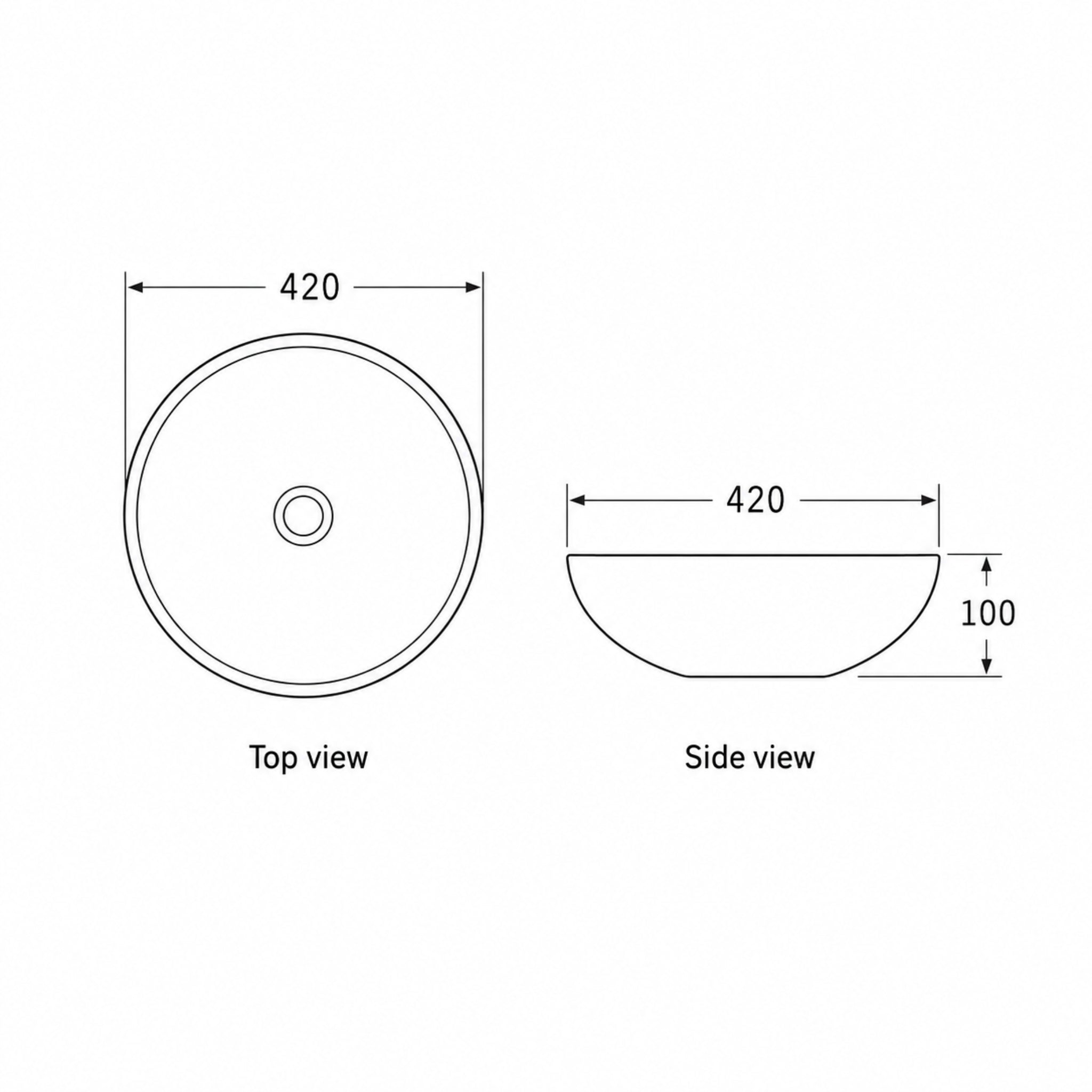 ORIO FLINT NATURAL STONE ABOVE COUNTER BASIN 420MM