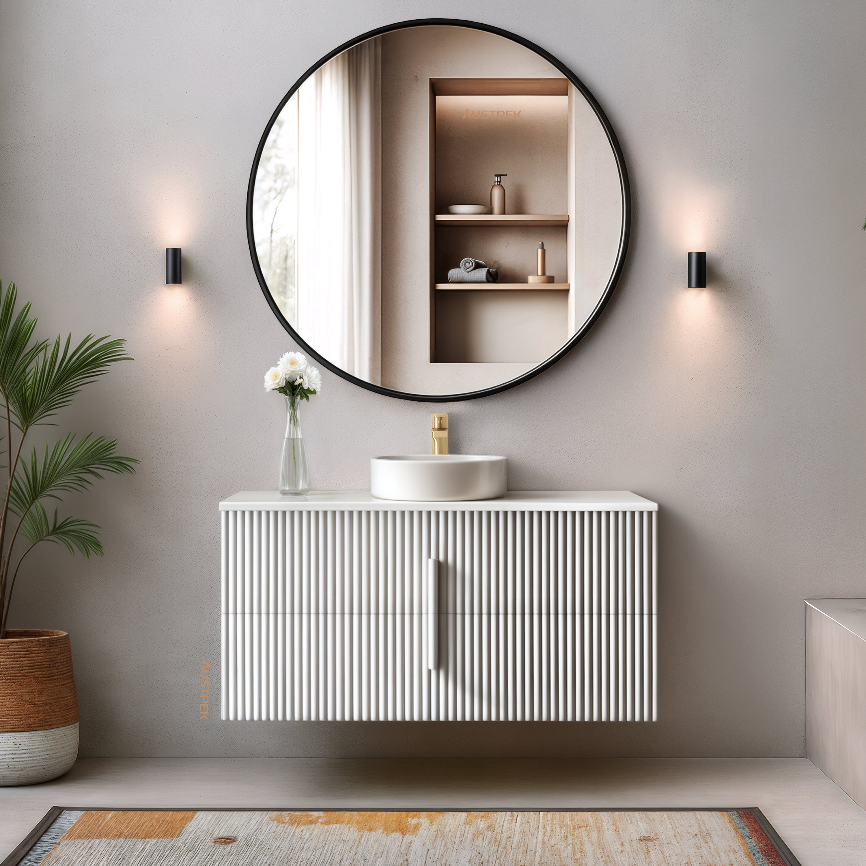 ORIO EDEN MATTE WHITE 1200MM SINGLE BOWL WALL HUNG VANITY