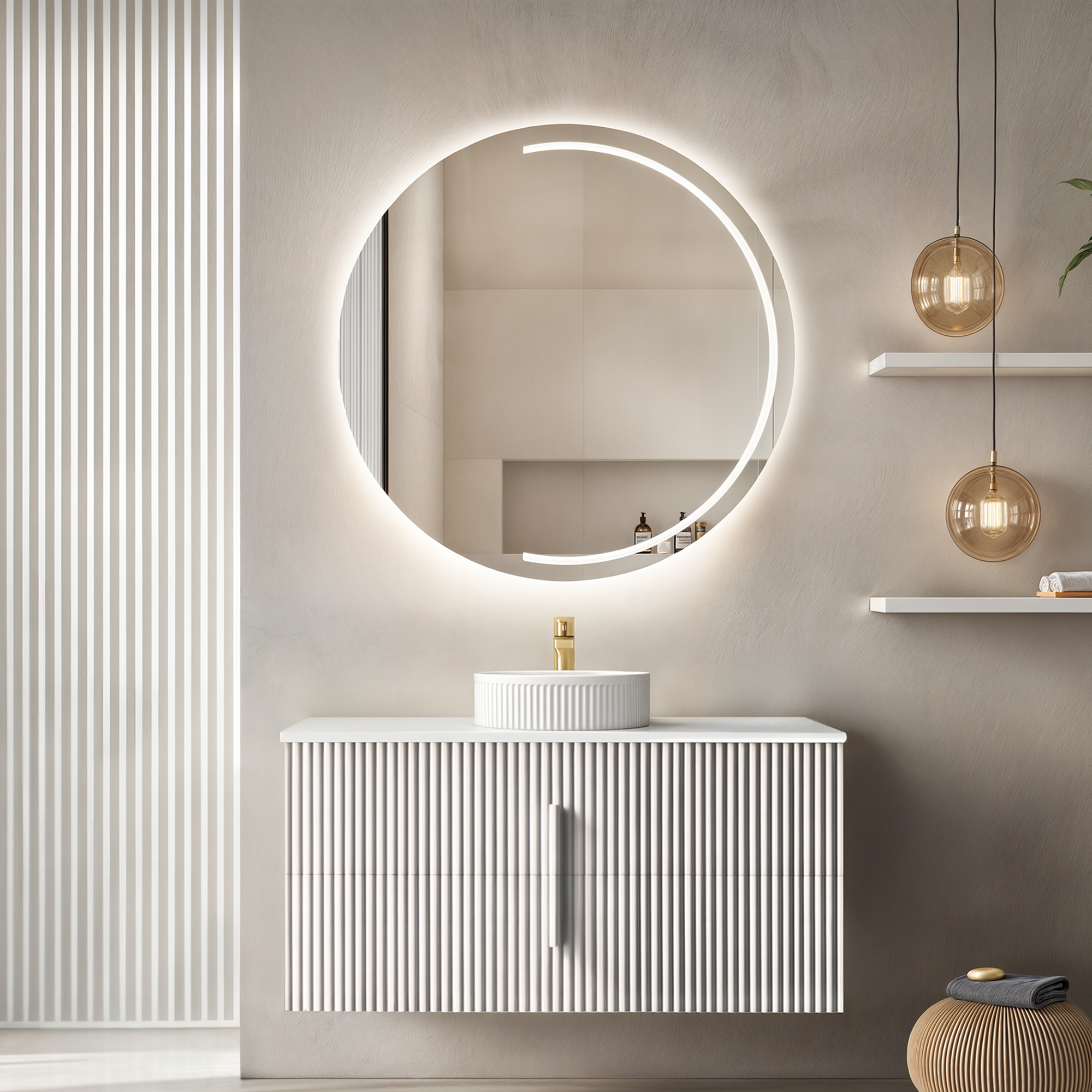 ORIO EDEN MATTE WHITE 1200MM SINGLE BOWL WALL HUNG VANITY