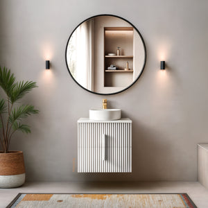 ORIO EDEN MATTE WHITE 600MM SINGLE BOWL WALL HUNG VANITY