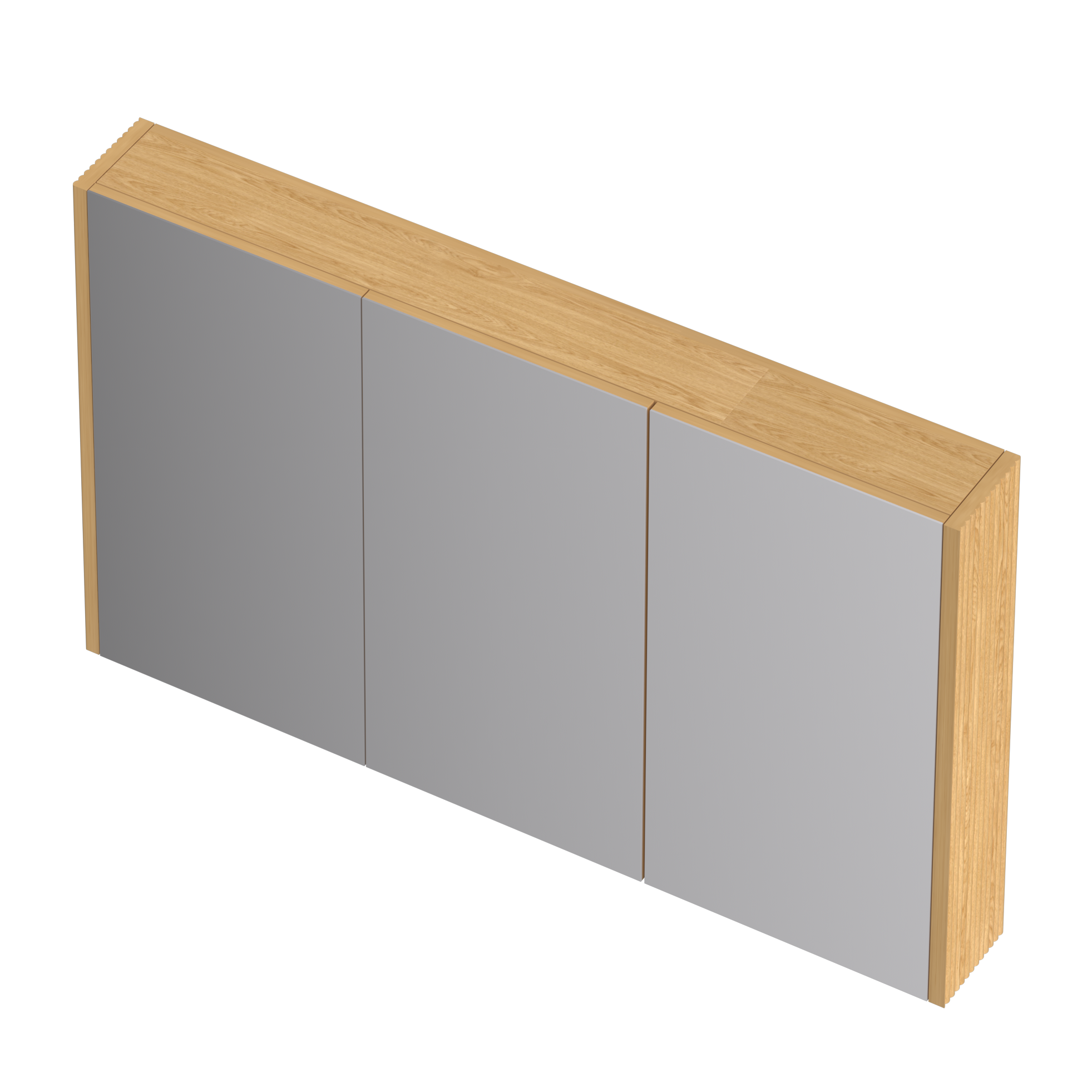 ORIO HAYMAN LIGHT WALNUT FLUTED MIRROR SHAVING CABINET 1200MM