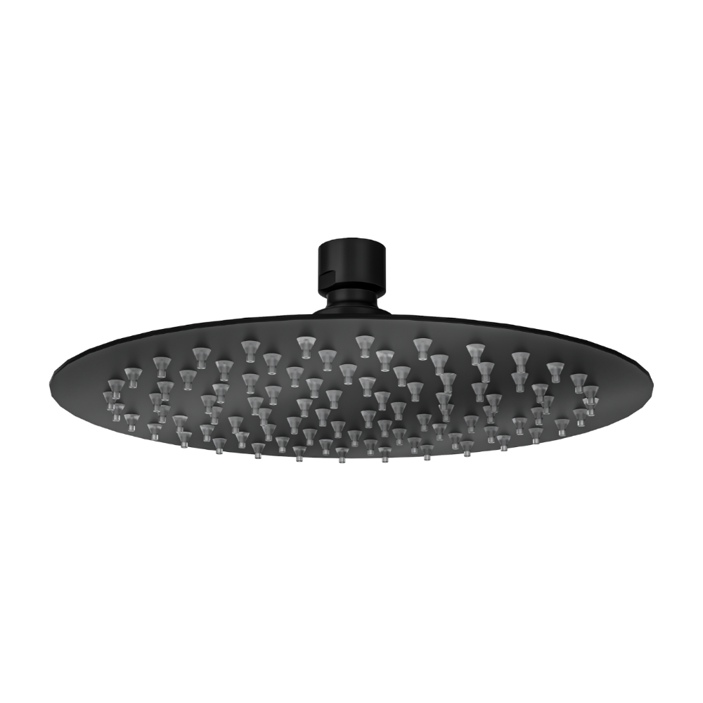 Linsol Oro Round Shower Head 200mm Matte Black