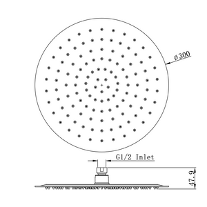Linsol Oro Round Shower Head 300mm