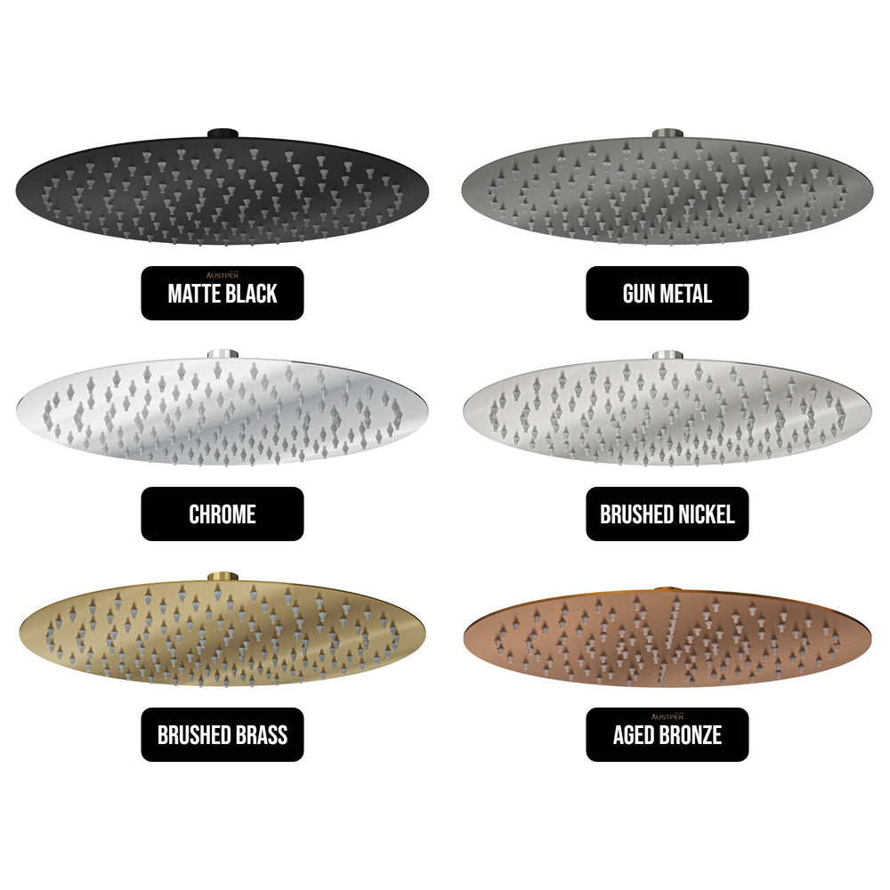 LINSOL ORO ROUND SHOWER HEAD 300MM MATTE BLACK