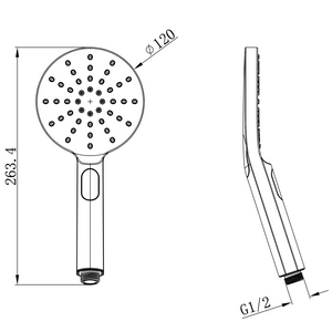 Linsol Oro Multifunction Handpiece 120mm - Line Drawing