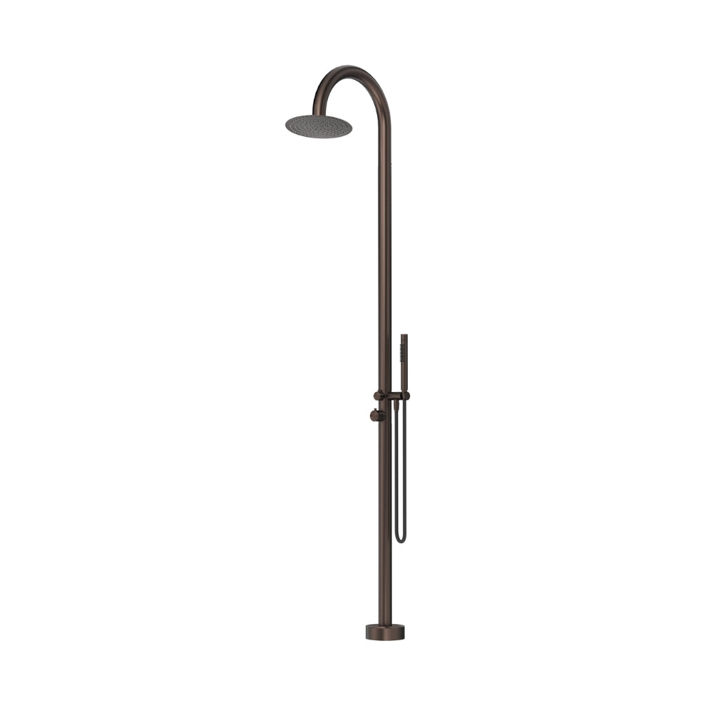 BELLA VISTA MICA GOOSENECK FREESTANDING OUTDOOR SHOWER 2415MM DUSK BRONZE