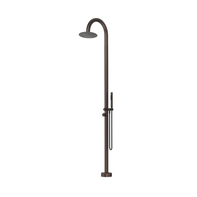 BELLA VISTA MICA GOOSENECK FREESTANDING OUTDOOR SHOWER 2415MM DUSK BRONZE