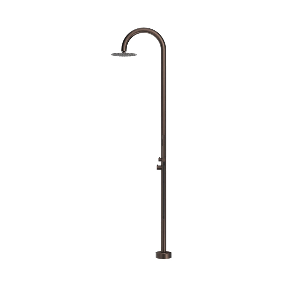 BELLA VISTA MICA GOOSENECK FREESTANDING OUTDOOR SHOWER 2415MM DUSK BRONZE