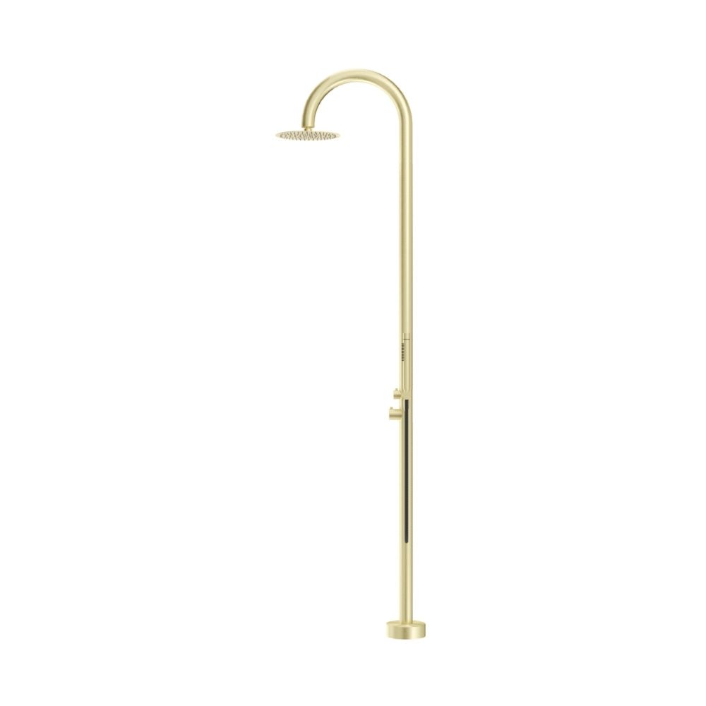 BELLA VISTA MICA GOOSENECK FREESTANDING OUTDOOR SHOWER 2415MM FRENCH GOLD