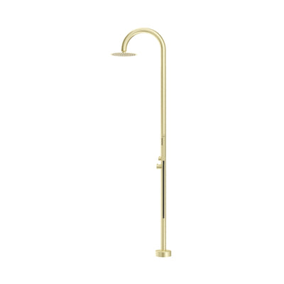 BELLA VISTA MICA GOOSENECK FREESTANDING OUTDOOR SHOWER 2415MM FRENCH GOLD