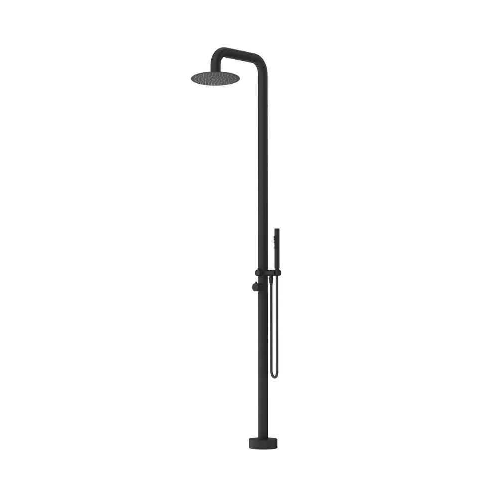 BELLA VISTA MICA SOFT-SQUARE FREESTANDING OUTDOOR SHOWER 2325MM BLACK