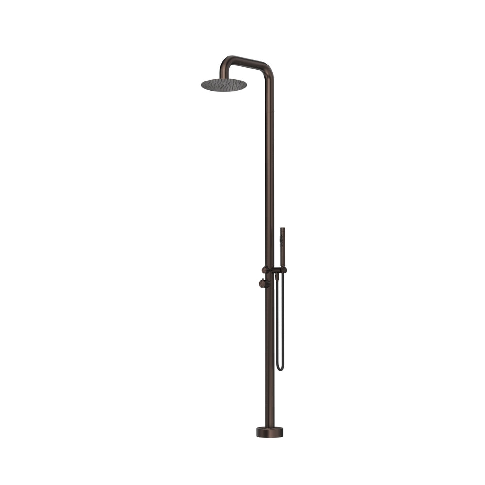 BELLA VISTA MICA SOFT-SQUARE FREESTANDING OUTDOOR SHOWER 2325MM DUSK BRONZE